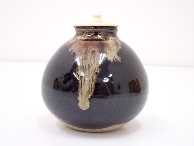 c006 【新品・未使用】茶入　文琳　利休間道 桶谷定一 木箱 茶道具 c006 【新品・未使用】茶入 文琳 利休間道 桶谷定一 木箱 茶道具